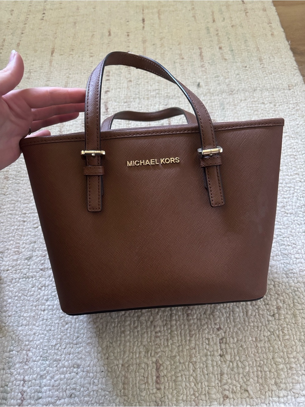 Michael Kors Chestnut Saffiano Leather Mini Tote
